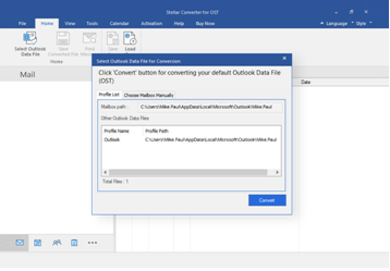 Select Outlook Data File